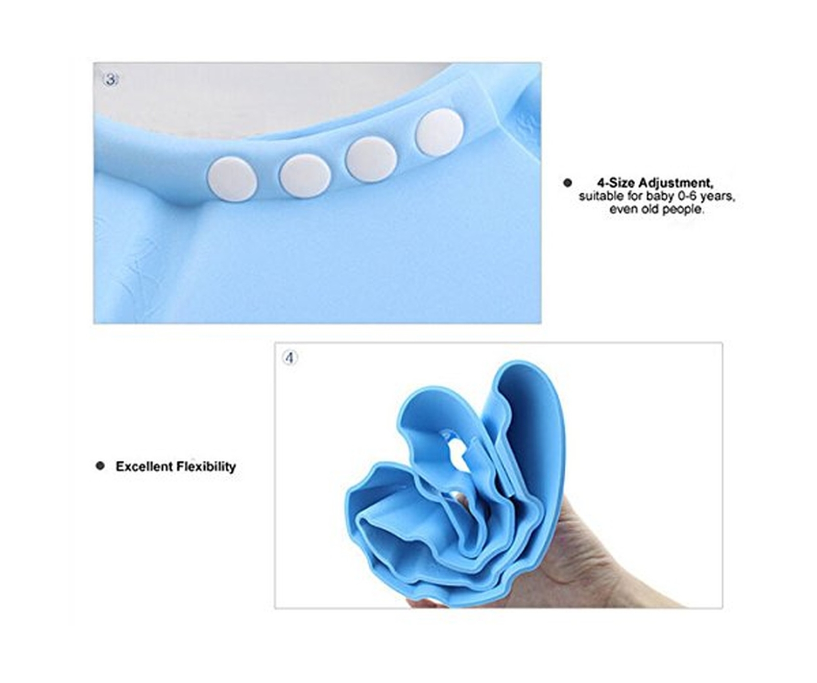 Ibepro Safe Shampoo Shower Bathing Protection Soft Cap Hat for Toddlers Children /& Kids to Keep the Water Out of Their Eyes /& Face by IBEPRO Baby Blue