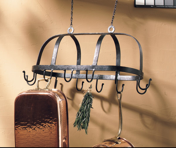 Hanging Pot Rack By Park Designs Scroll Design In Natural Forged Hanging Pot And Pan Rack Scroll Design Natural Forged Iron 25 Inches Wide Rustic