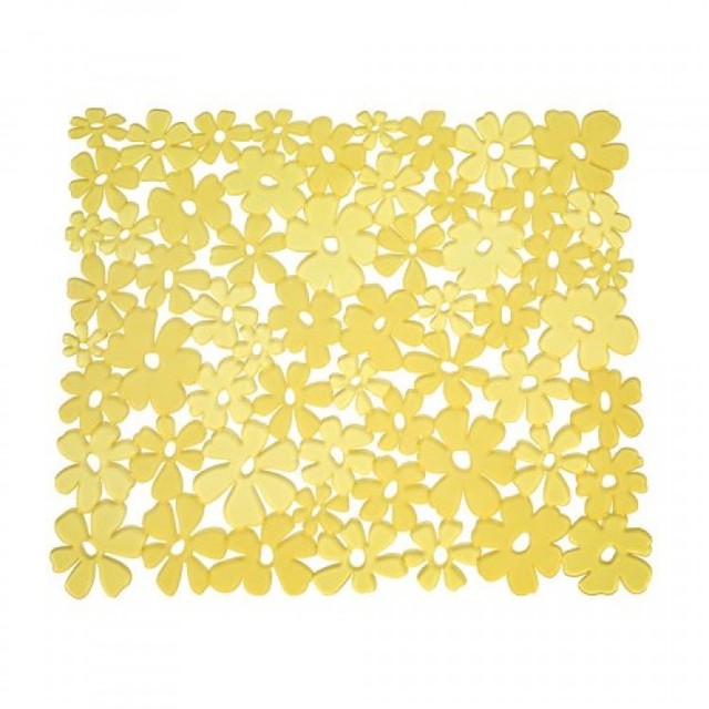Interdesign Blumz Kitchen Sink Protector Mat Yellow