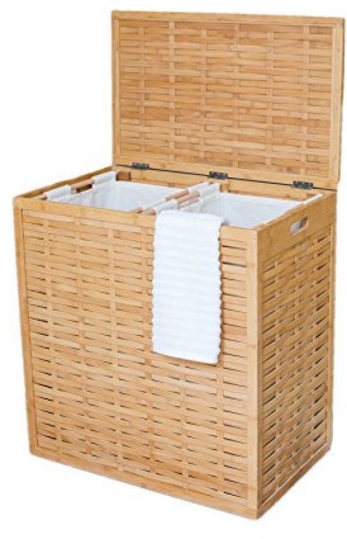 Birdrock Home Oversized Divided Clothes Laundry Hamper Made Of Birdrock Home Oversized Divided Clothes Laundry Hamper Made Of Natural Bamboo Ebay
