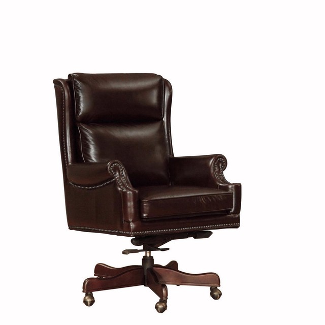Vintage Leather Office Chair In Cranberry Brown Wainwright By Lazzaro Leather Clinton Office Chair
