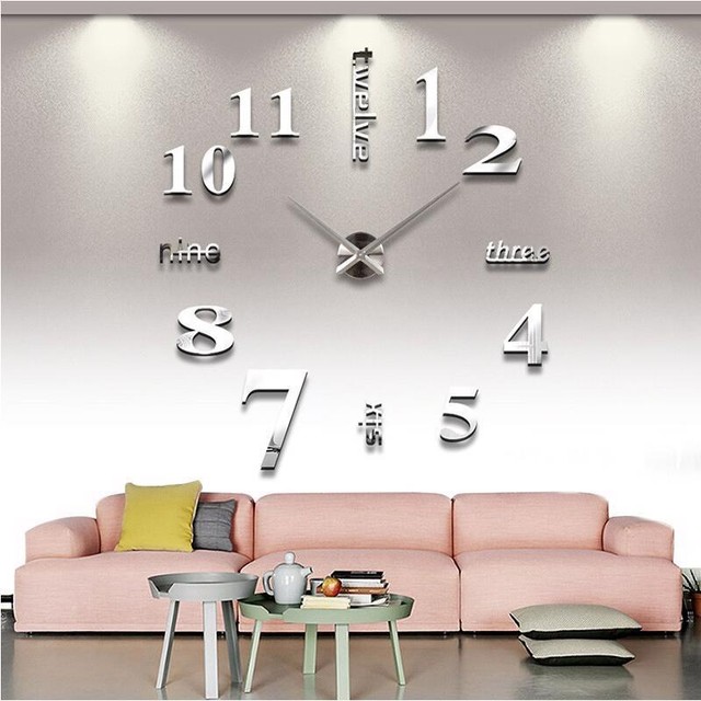 Home Decoration 3d Mirror Clocks Living Room Big Wall Clock Watch Home Decoration 3d Mirror Clocks Living Room Big Wall Clock Watch Large Diy