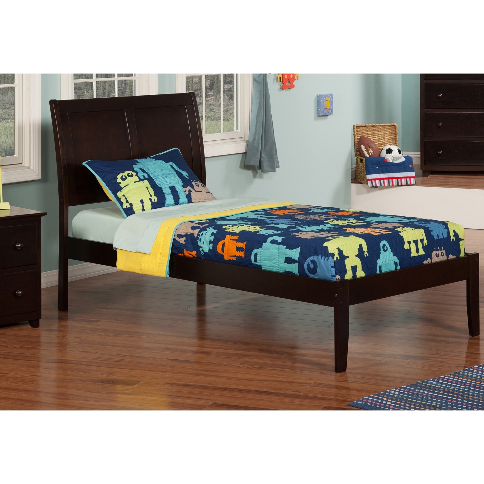 Atlantic Furniture Portland Twin Sleigh Platform Bed In Espresso Picture 1 Of 5