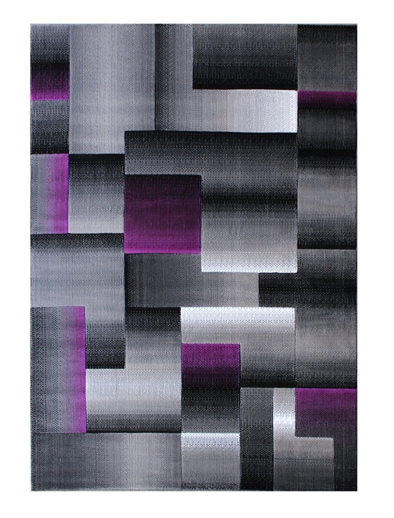 Masada Rugs Modern Contemporary Area Rug Purple Grey Black 5 Feet X Picture 1 Of 9