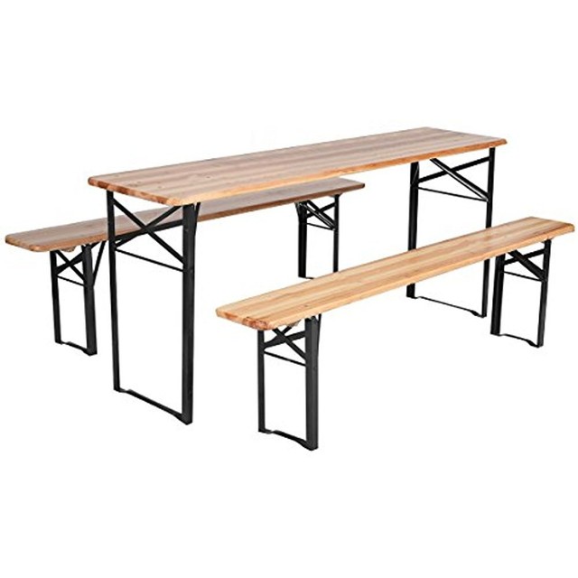 3 Pcs Beer Bench Set Folding Wooden Top Picnic Table Patio Garden | eBay 3 Pcs Beer Bench Set Folding Wooden Top Picnic Table Patio Garden | eBay