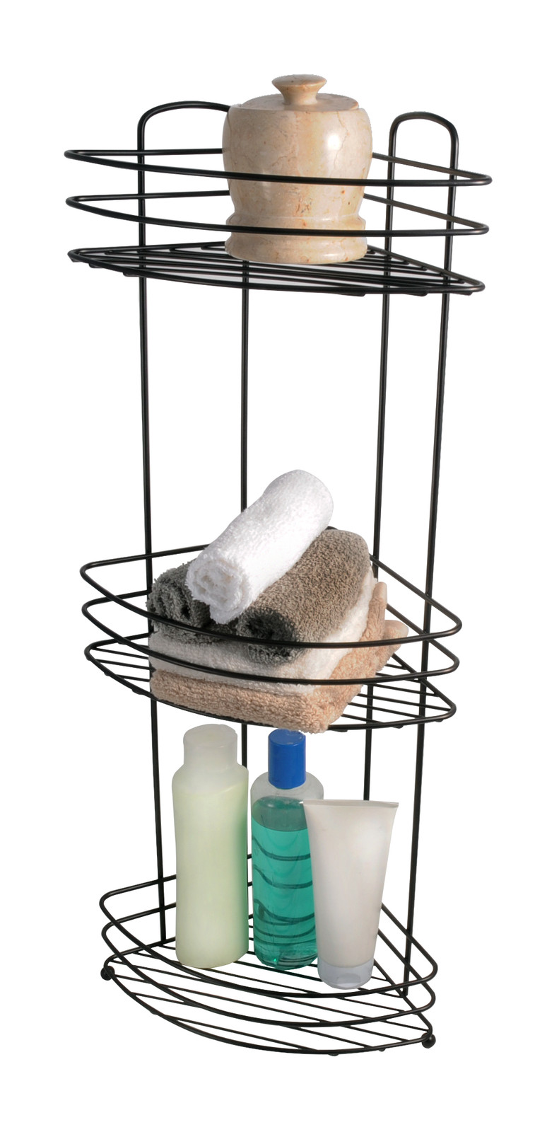 Ldr Freestanding 3 Tier Corner Bathroom Shelf Floor Caddy Satin Picture 1 Of 2
