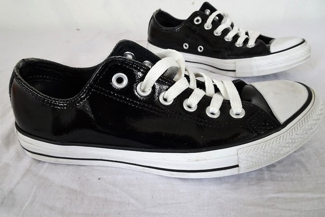Converse All Star vita bassa pelle lucida Sneaker Nero UK 5 / Eur 37.5 462 Converse All Star vita bassa pelle lucida Sneaker Nero UK 5 / Eur 37.5 462