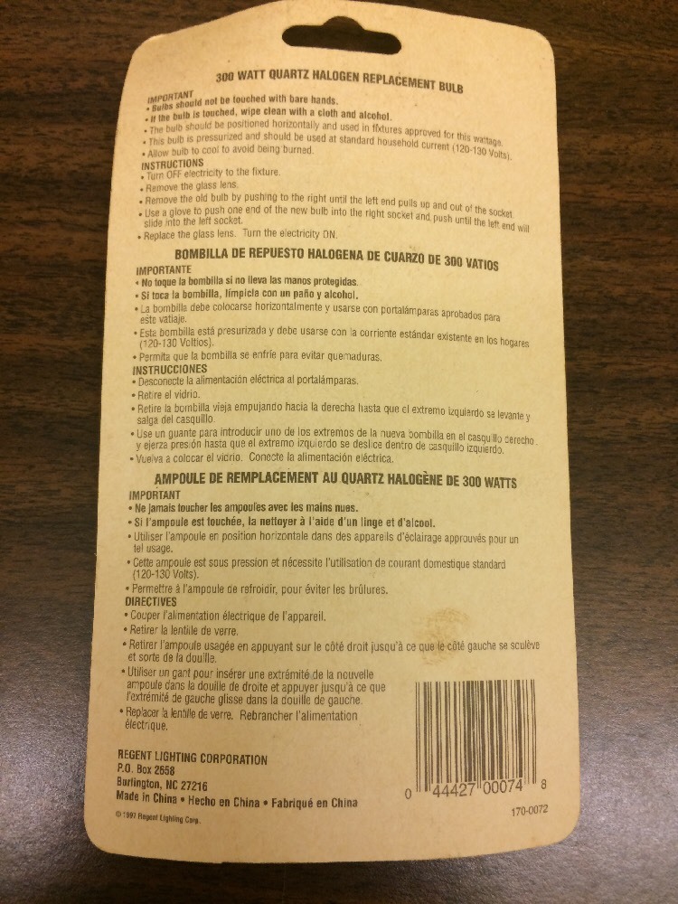 Halogen Bulb 300w Quartz By Regent Cooper Lighting 3pk 1