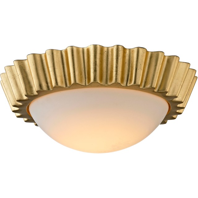 Troy Lighting C5930 Reese Led 13 Inch Gold Leaf Flush Mount Ceiling Troy Csl Lighting C5930 Reese Flush Mounts Gold Leaf