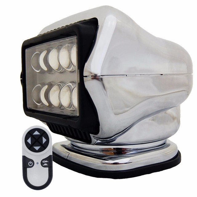 Golight Led Stryker Marine Searchlight Chrome W Wireless Remote New Golight Led Stryker Searchlight W Wireless Handheld Remote Magnetic Base