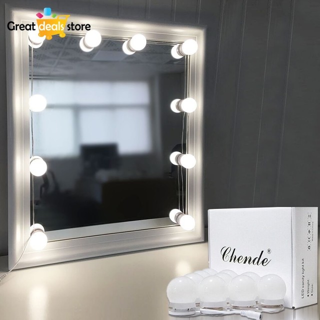 Led Makeup Vanity Mirror Lights Kit With Dimmable Light Bulbs Mirror Lights Kit With Dimmable Light Bulbs Hollywood Style Led Vanity Makeup