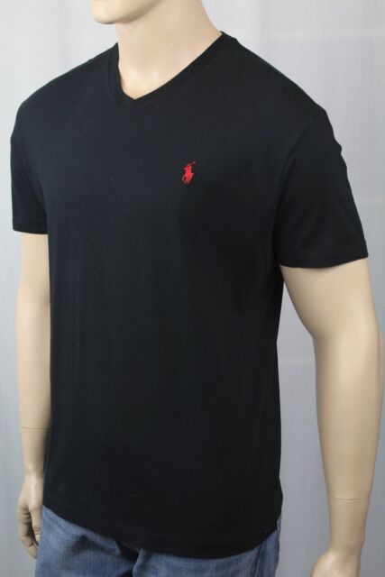 black v neck polo shirt