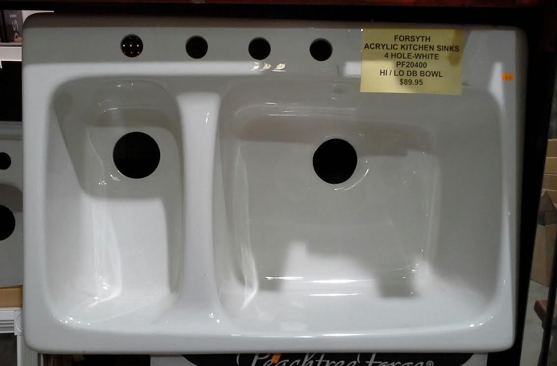 Peachtree Forge Acrylic Kitchen Sink 4 Hole White 33 X 22 Forsyth 8 Picture 1 Of 2