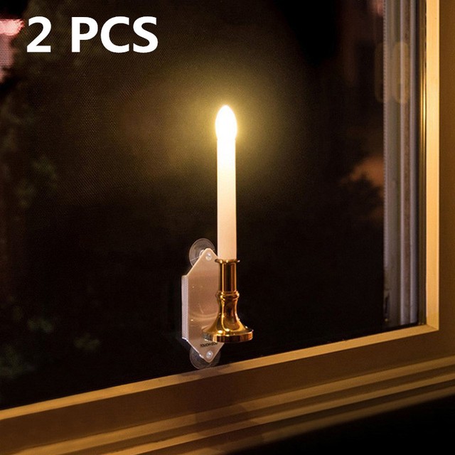 2pcs Solar Power Romantic Candle Light Wall Lamp For Outdoor 2pcs Solar Power Romantic Candle Light Wall Lamp For Outdoor Window Decor