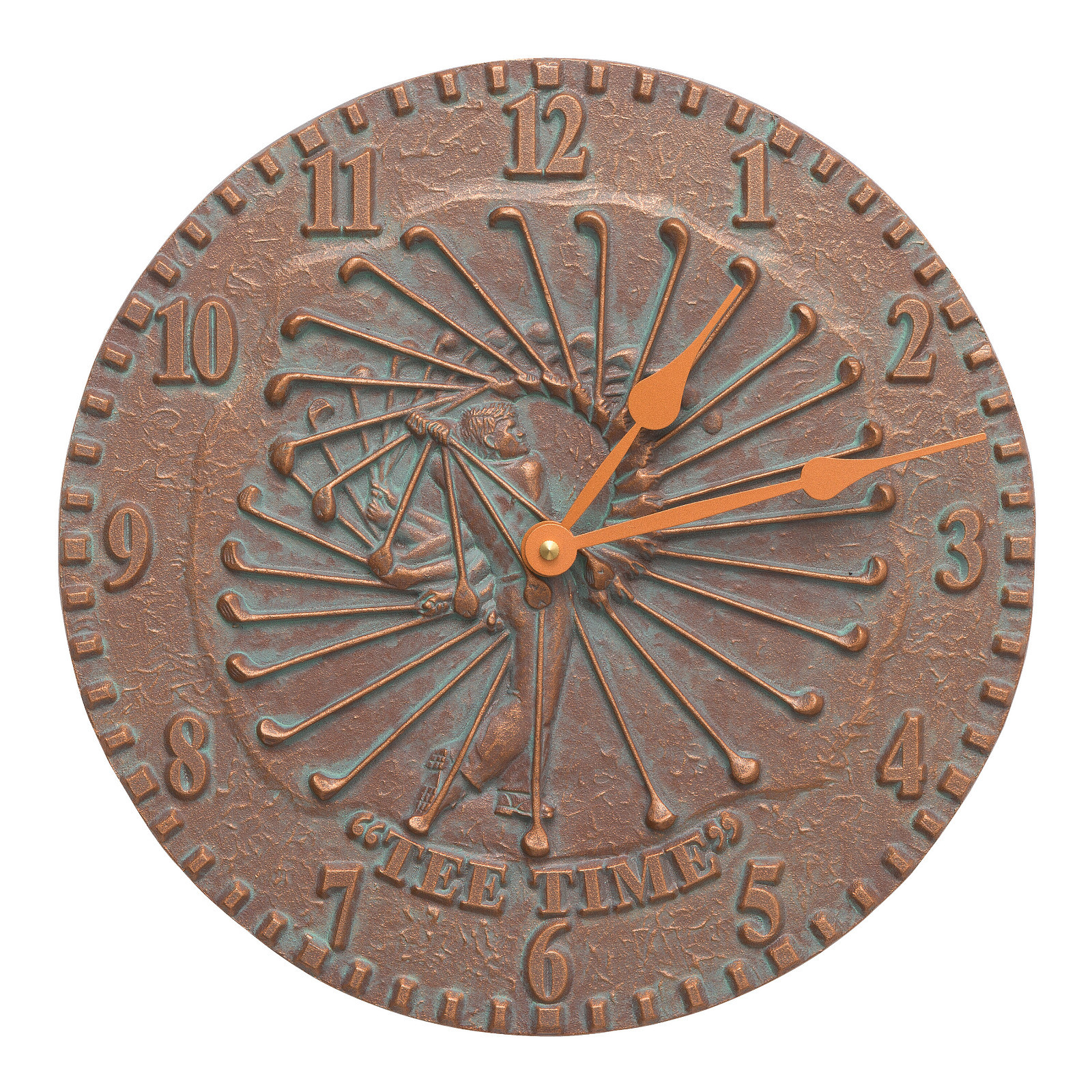 Wall Clocks 12 Outdoor Indoor Golfer Tee Time Face Design Rust Picture 2 Of