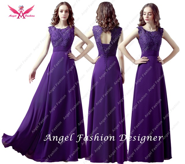 Chiffon Lace Long Wedding Bridesmaid Dresses Sleeves Sheath Maid Of Picture 3 Of
