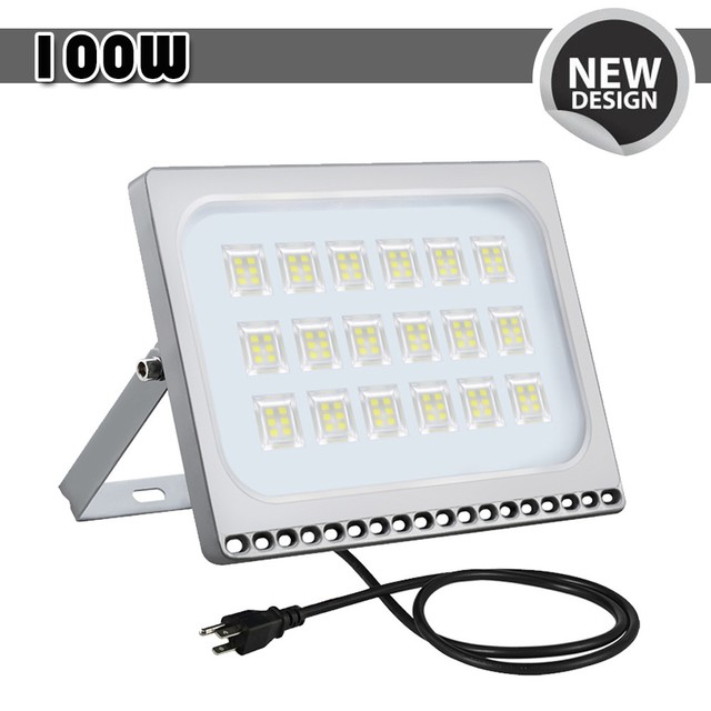 1x 100w Led Flood Light With Us Plug Cool White Outdoor Spotlight 1x 100w Led Flood Light With Us Plug Cool White Outdoor Spotlight Garden Lamp