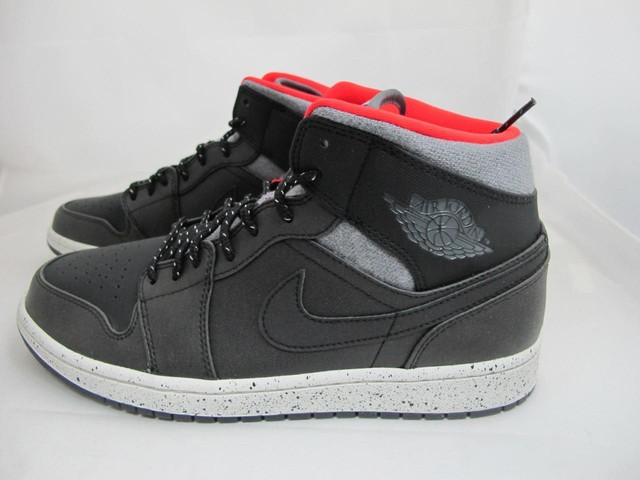 Nike Air Jordan 1 Mid Black Dark Grey Light Bone Infrared 23 Size 10 ... NEW MEN'S NIKE AIR JORDAN 1 MID 811124-035