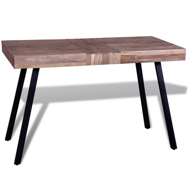 Vidaxl Reclaimed Teak Wood Side Accent End Table Desk Iron Legs Home Table Reclaimed Teak
