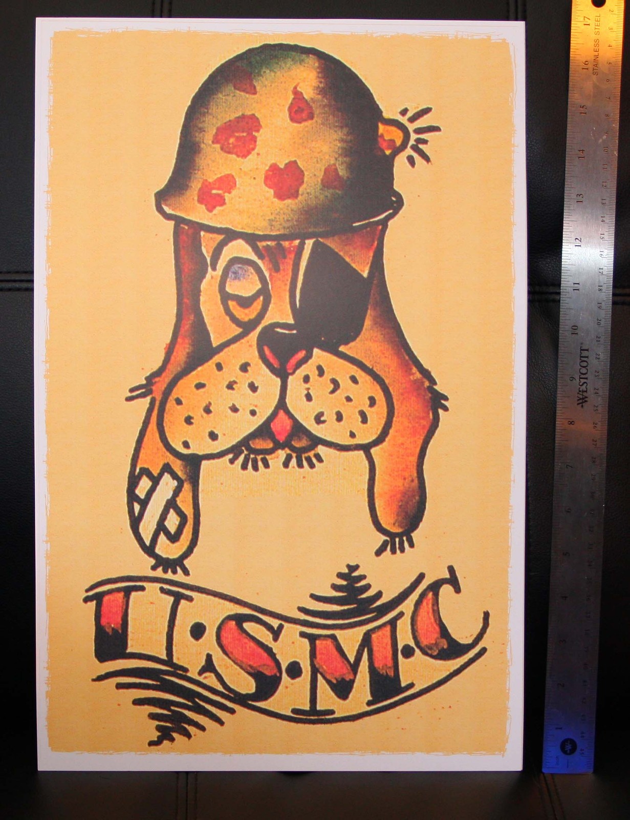 USMC Dog Military Vintage Sailor Jerry Traditional Style Flash USMC Dog Military Vintage Sailor Jerry Traditional Style Flash