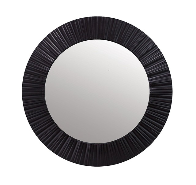 Kiera Grace Groove 20 Round Mirror Dark Brown Kiera Grace Groove 20 Inch Round Mirror Black
