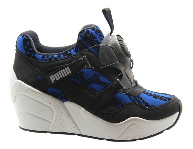 Puma DISCHETTI zeppa WR Scarpe sportive da donna senza pizzo blu nero 357290 M2 Puma DISCHETTI zeppa WR Scarpe sportive da donna senza pizzo blu nero 357290 M2