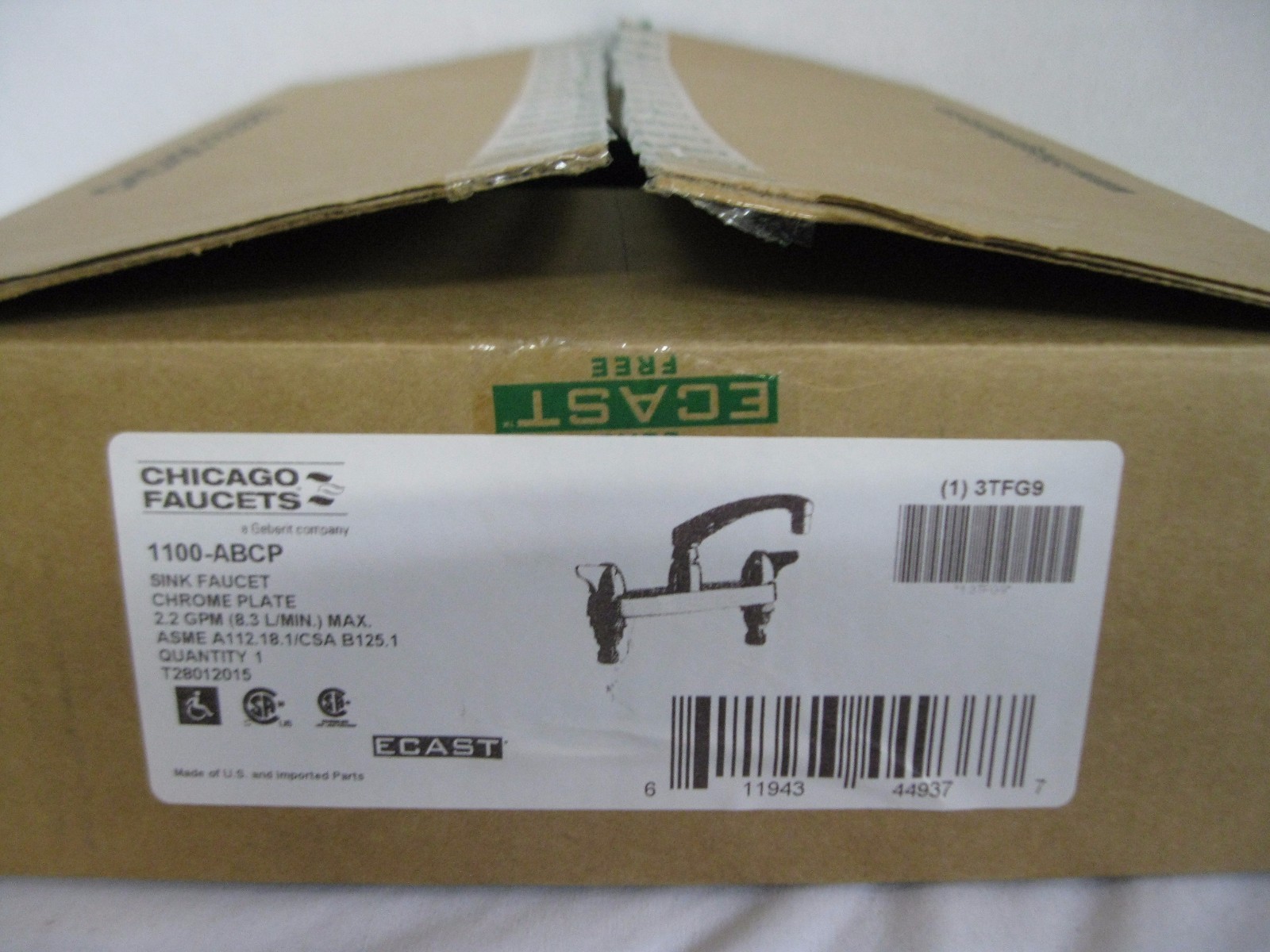 Chicago Faucets Double Handle Centerset Kitchen Faucet With Wing