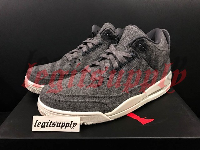 Nike Air Jordan 3 Retro Wool Mens Hi Top Trainers 854263 SNEAKERS ... Nike Air Jordan 3 III Retro Wool 4Y-13 Dark Grey Sail White 854263-