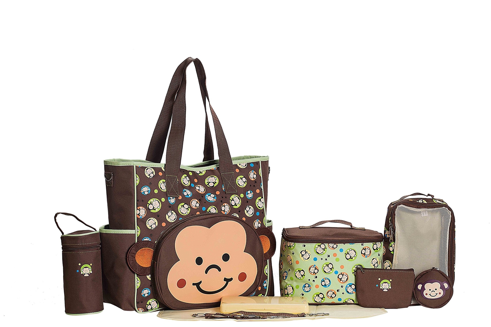 Franky The Monkey 10 Pcs Deluxe Diaper Bag Limited Time Offer Picture 1 Of 7