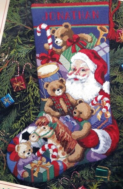 Dimensions Santa S Toys Needlepoint Christmas Stocking Kit 9129 | eBay