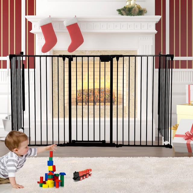 Baby Safety Gate Fireplace Fence Hearth Door Extra Wide Metal Child New Fireplace Fence Baby Safety Gate Metal Fire Hearth Bbq Kids Pet Dog Cat