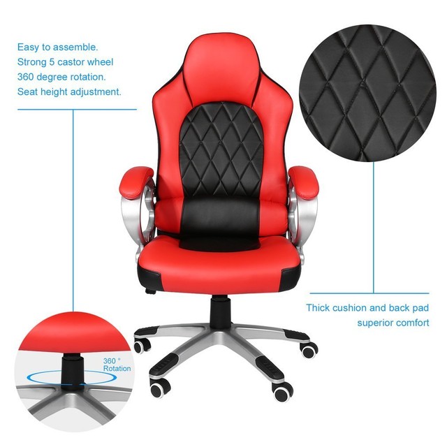 Computer Office Executive Gaming Chair High Back Reclining Swivel Picture 3 Of 6
