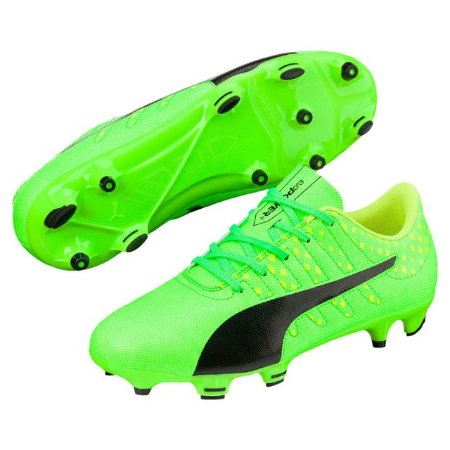 Scarpa calcio Puma EvoPower Vigor 4 FG JR bambino verde fluo nero Scarpa calcio Puma EvoPower Vigor 4 FG JR bambino verde fluo nero