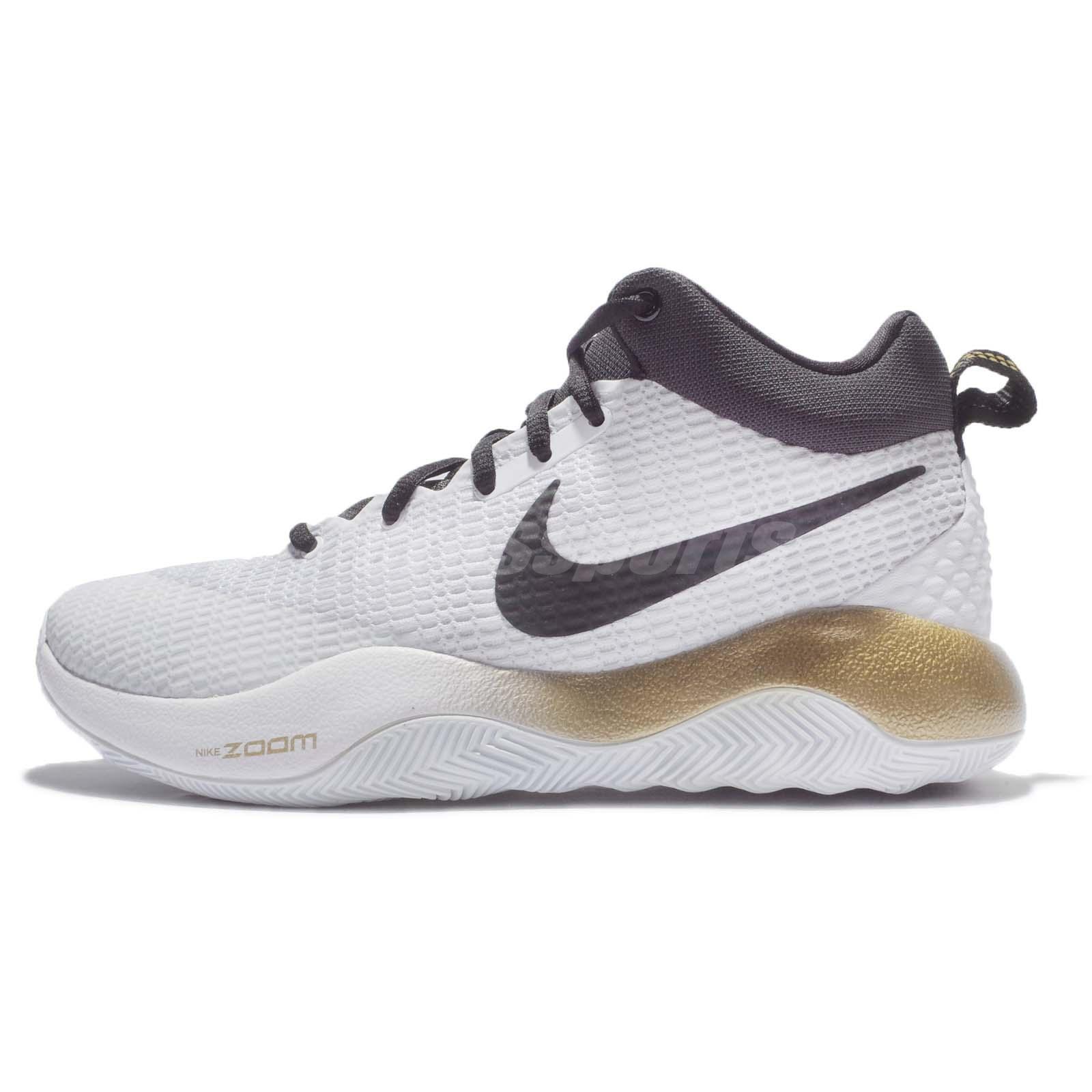 Nike Zoom Rev EP White Metallic Gold Men Basketball Shoes Trainers 852423107 Nike Zoom Rev EP White Metallic Gold Men Basketball Shoes Trainers 852423107