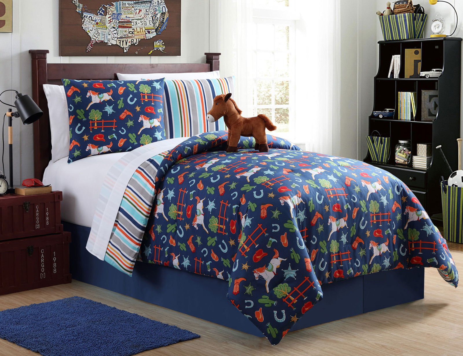 Twin Horse Bedding Comforter 7 Piece Bed In A Bag Set Cowboy Western Picture 1 Of