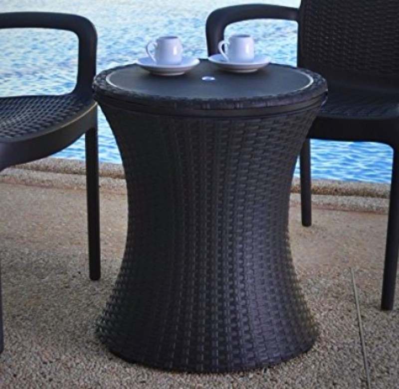 Patio Cooler Cocktail Table Bar Rattan Style Outdoor Pool Ice Cold Picture 1 Of 7