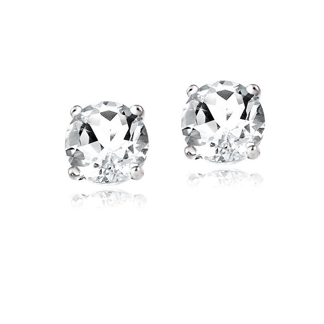 925 Sterling Silver 2ct White Topaz Stud Earrings Ebay 2ct White Zircon 925 Sterling Silver Stud Earrings 8mm