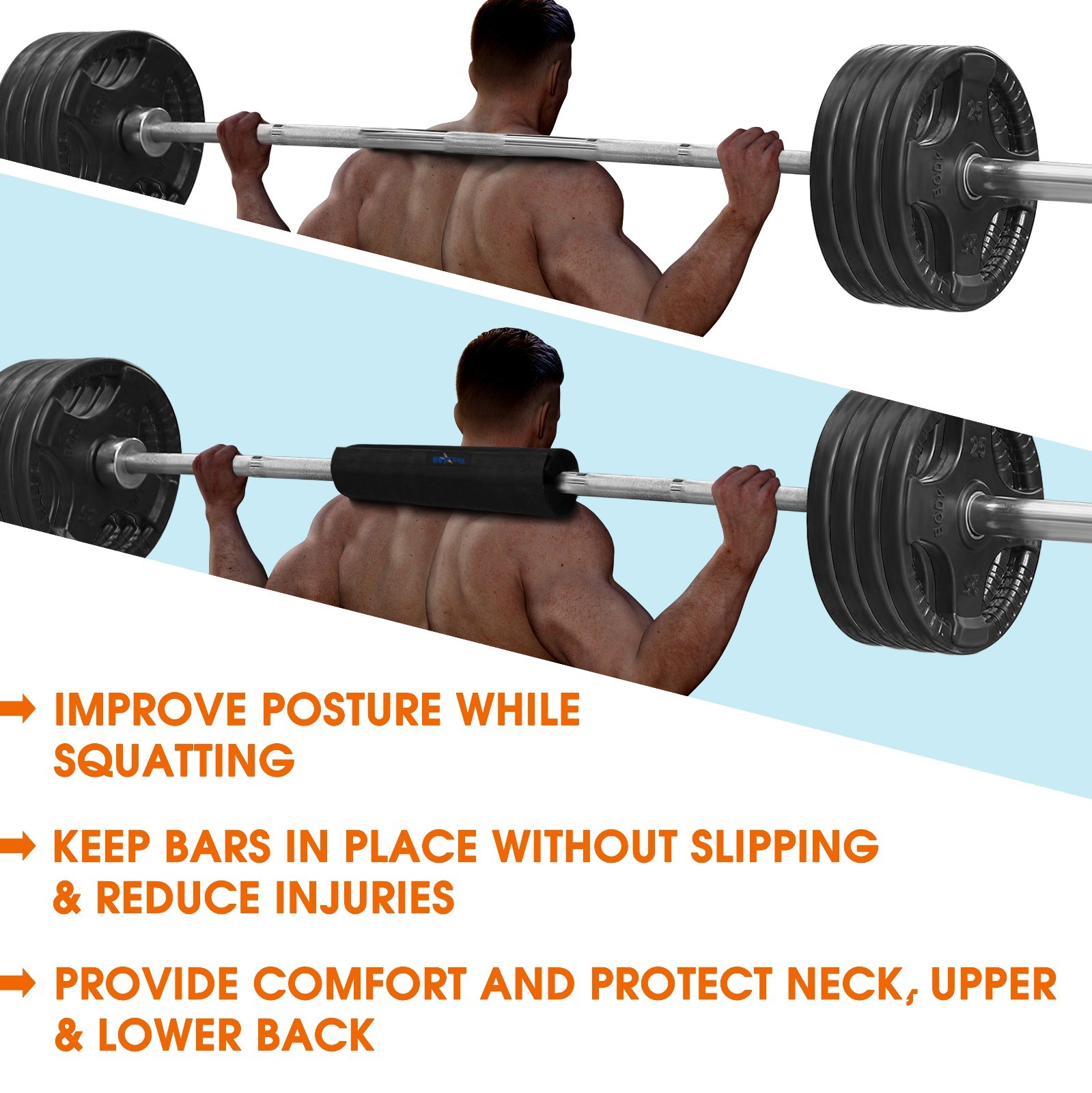 Yes4all Foam Bar Pad Olympic Barbell Squat Neck For Squats Hip Yes4all Foam Bar Pad Olympic Barbell Squat Neck For Squats Hip Thrusts Weight Ebay