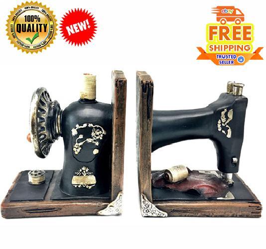 Vintage Sewing Machine Bookends Shelf Organizer Books DVDs Magazine ... Vintage Sewing Machine Bookends Shelf Organizer Books DVDs Magazine ...