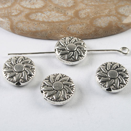12pcs dark silver tone flower spacer bead h3499