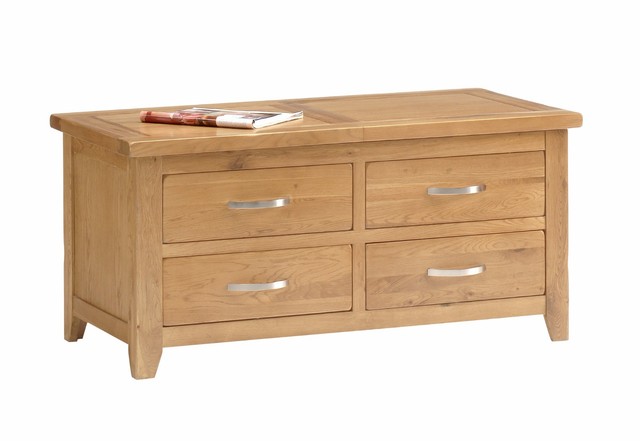 Oakland Oak Large Storage Coffee Table With Drawers And Sliding Top Oakland Oak Large Storage Coffee Table With Drawers And Sliding Top Solid Wood