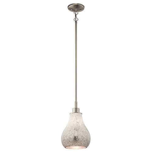 kichler 65407 crystal ball brushed nickel 1 light pendant ebay