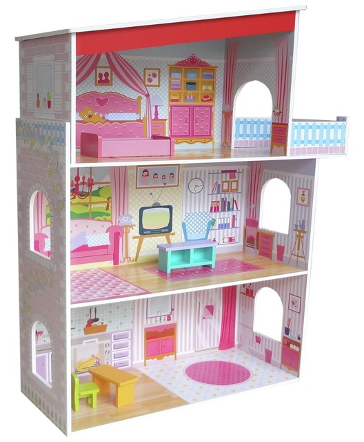 Bebe Style Wooden Tall Classic Mansion Doll House With Furniture Bebe Style Three Y Wooden Mansion Dolls House From The Argos On