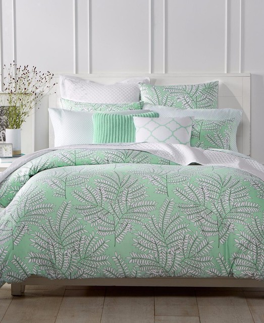 Charter Club Damask Designs Fern Mint Full Queen Duvet Cover Shams 36 99