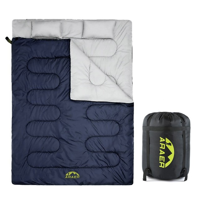 Double Sleeping Bag With 2 Pillows Lightweight Waterproof 3 Season Double Sleeping Bag With Two Free Pillows Araer Lightweight Waterproof