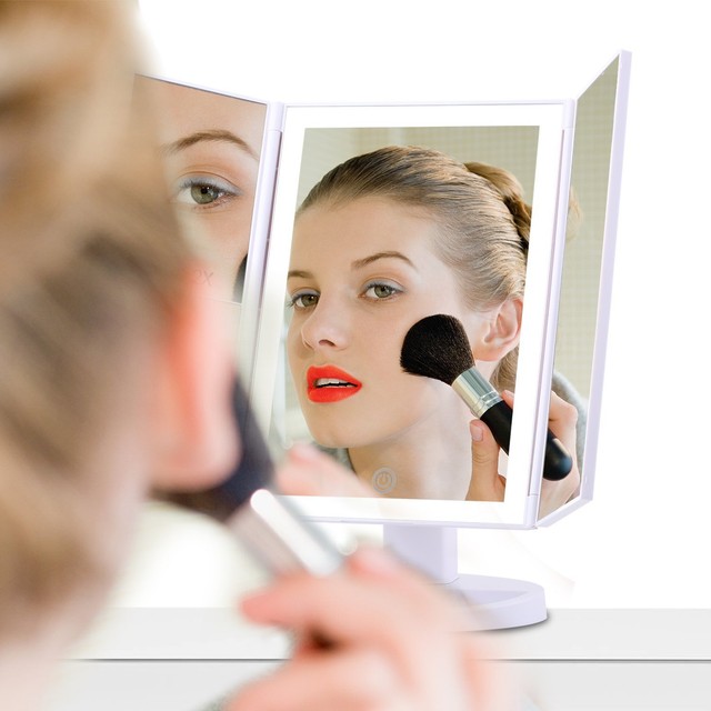Makeup Mirror Vanity Led Lighted Trifold With Touch Screen And Cosy Makeup Mirror Vanity Led Lighted Tri Fold With Touch Screen And