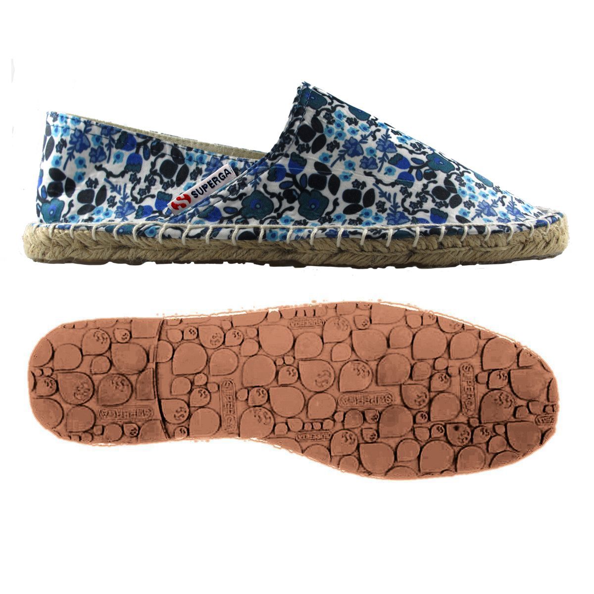 SUPERGA 4524 DONNA basse Prv/Est Espadrilles Fantasia fiori BLU new Moda C62elxr SUPERGA 4524 DONNA basse Prv/Est Espadrilles Fantasia fiori BLU new Moda C62elxr