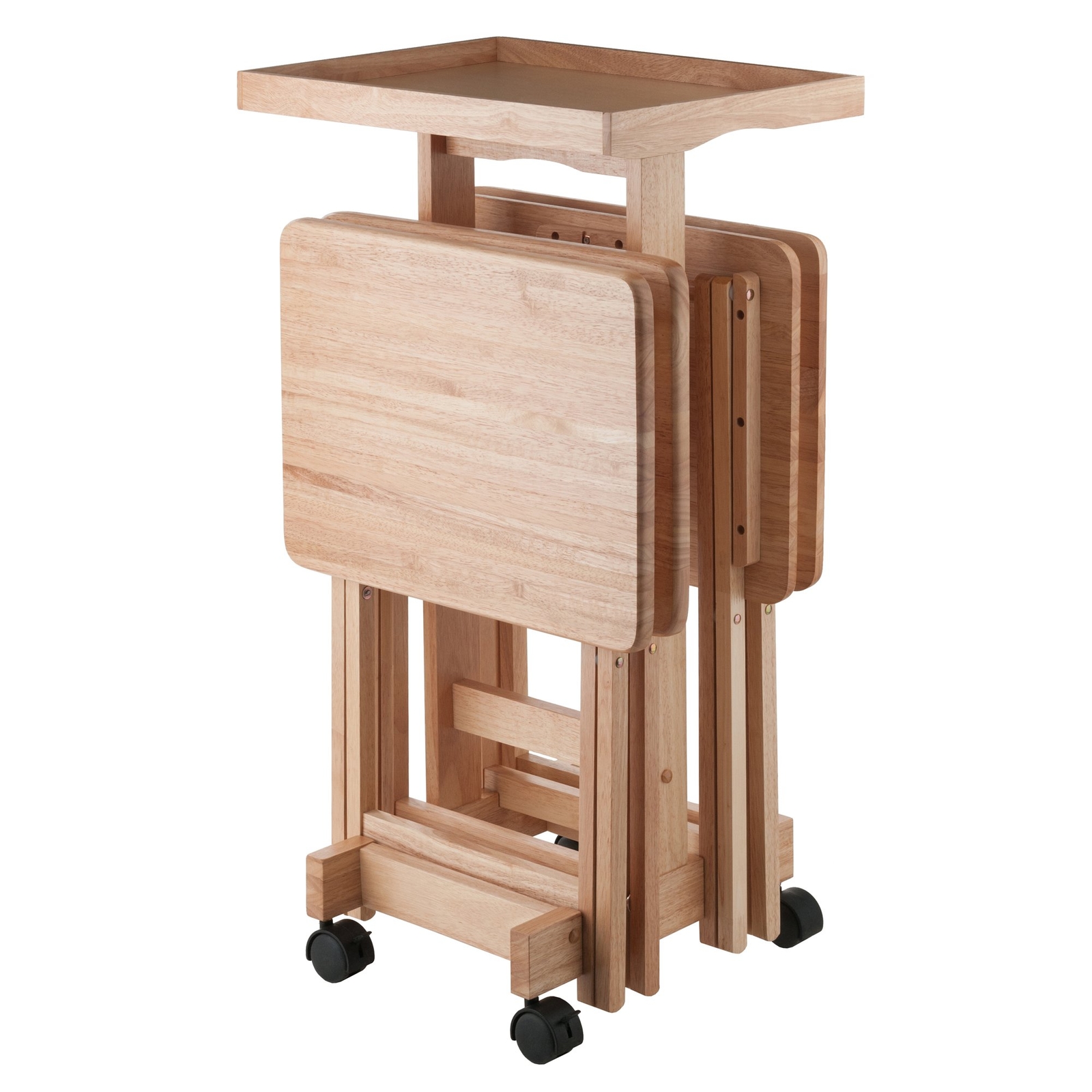 Winsome Wood 42820 Isabelle 6 PC Snack Table Set Natural Furniture ... Winsome Wood 42820 Isabelle 6 PC Snack Table Set Natural Furniture ...