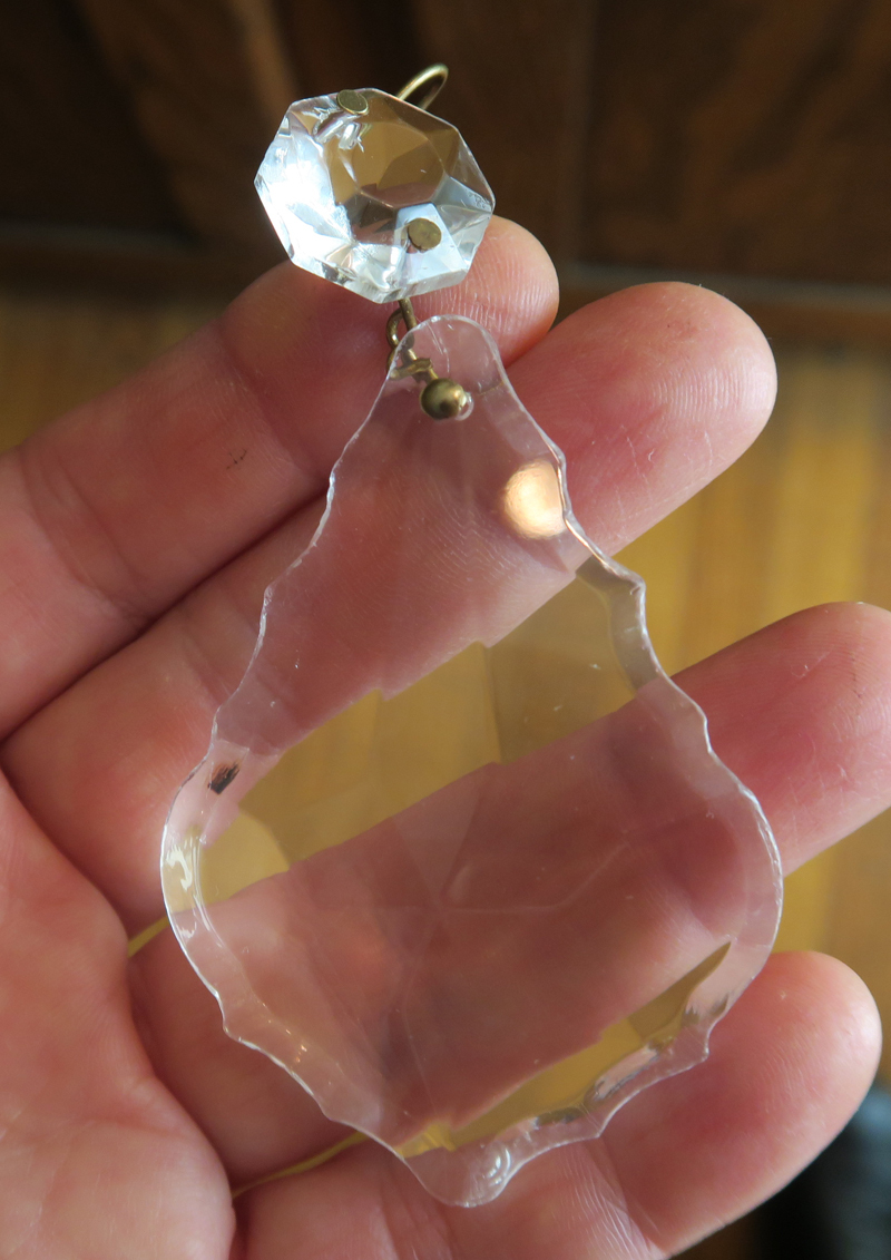 6 Vintage French Pendant Leaf Crystal Glass Prism Oil Lamp 8