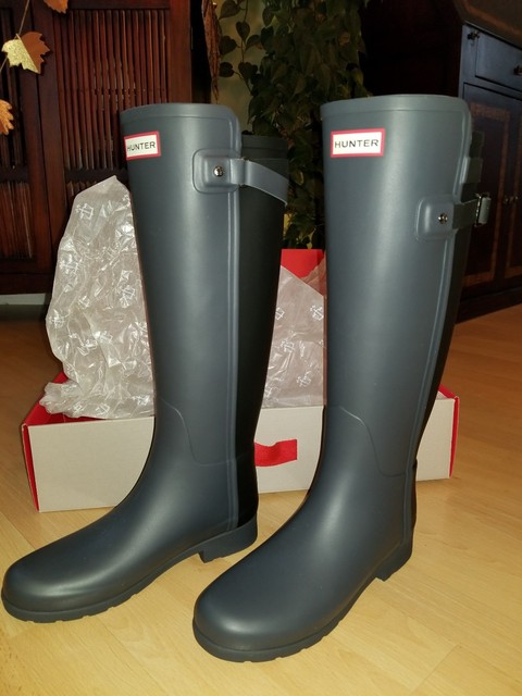 hunter rain boots dark slate